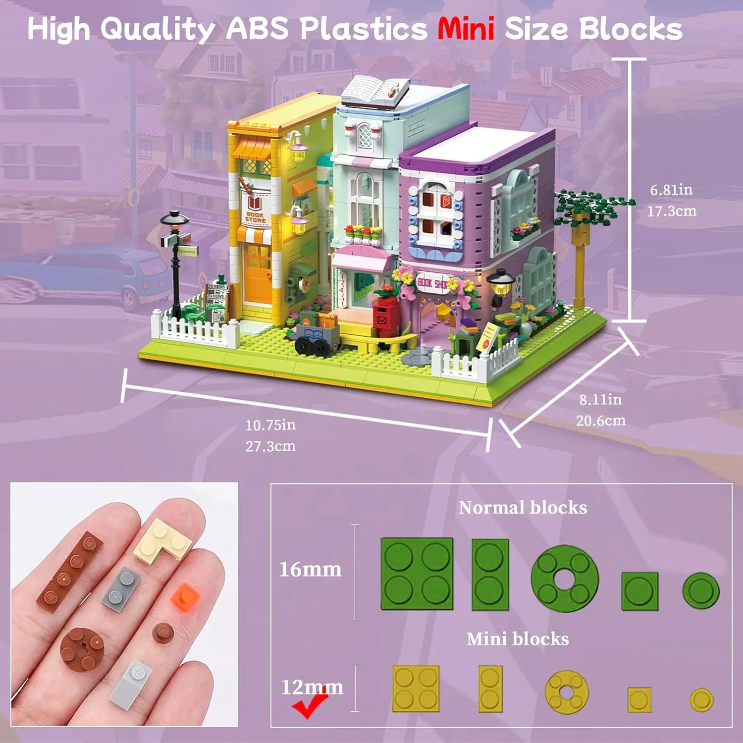 Building Block Set, Coffee Bookstore Small Bricks Model Kit, Creative Construction City Street Display, Hobbies Christmas Birthday Gift for Adults Children Teens Boys Girls 8  1699 PCS