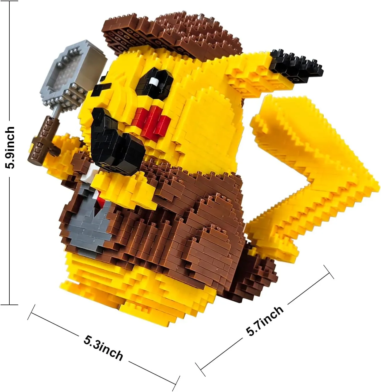 Building Bricks 1580  Pieces Set - Classic Cartoon Characters Building Blocks - Mini Building Block for Boys Girls & Adults (Pikachu)