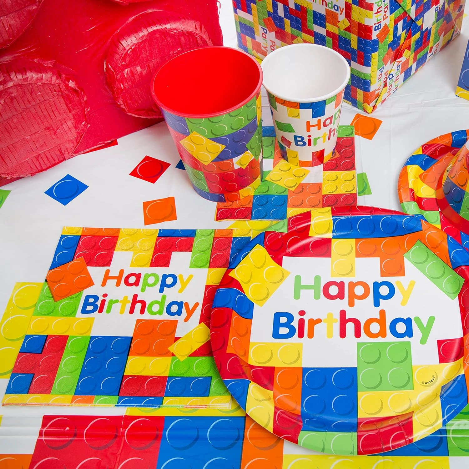 Building Block Bricks 3D Pull String Pinata
