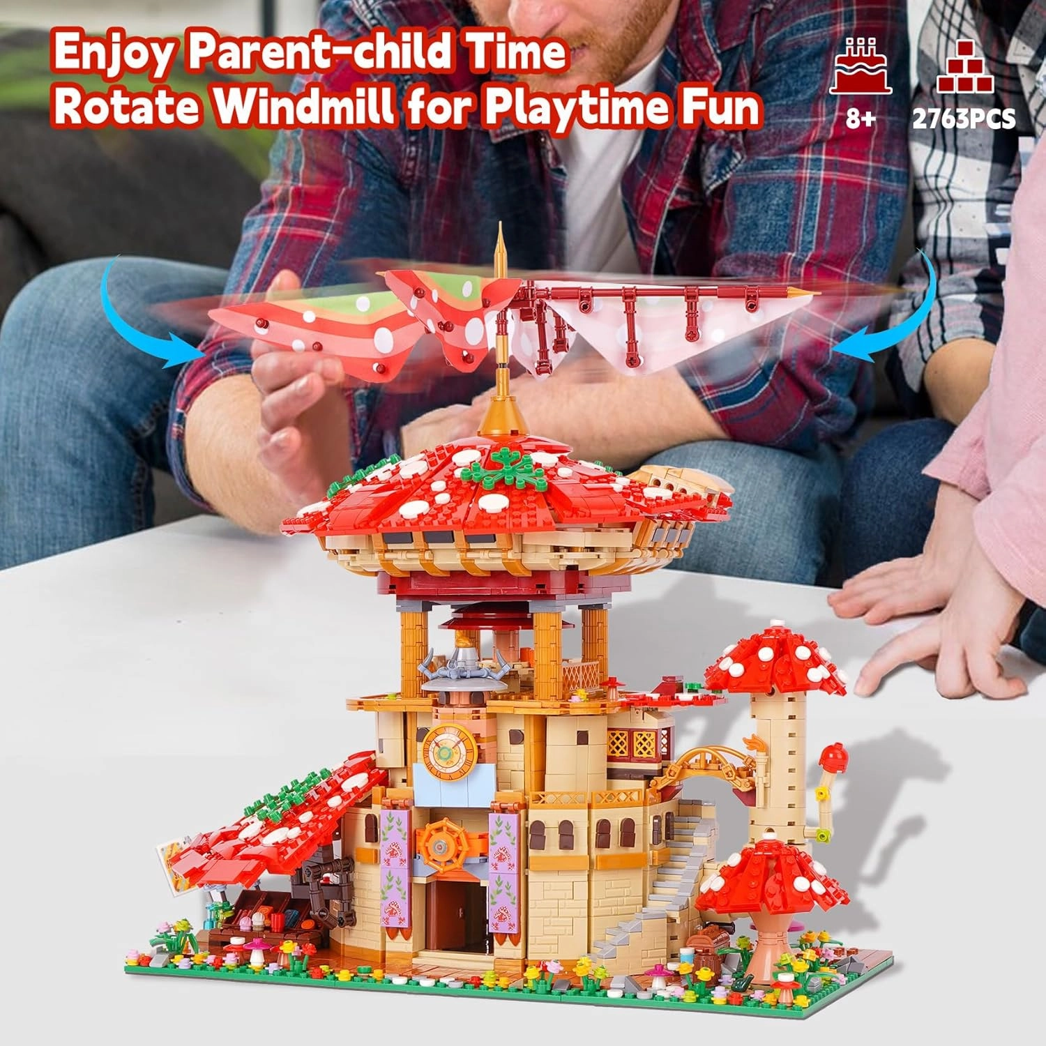 Building Blocks Set, Mushroom Inn Bricks Toys,Building Blocks Kit, Gift for Christmas, Birthday, New Year