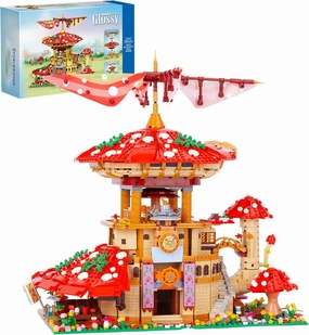 Building Blocks Set, Mushroom Inn Bricks Toys,Building Blocks Kit, Gift for Christmas, Birthday, New Year