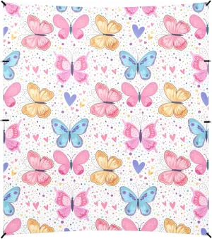 Burbuja Colorful Butterflies Beach Canopy Windproof Beach Tent Sun Shade with 4 Sandbags & Sand Shovel, Portable Sun Shelter for Family Camping Picnic