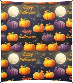 Burbuja Colorful Pumpkins Beach Canopy Windproof Beach Tent Sun Shade with 4 Sandbags & Sand Shovel, Portable Sun Shelter for Family Camping Picnic