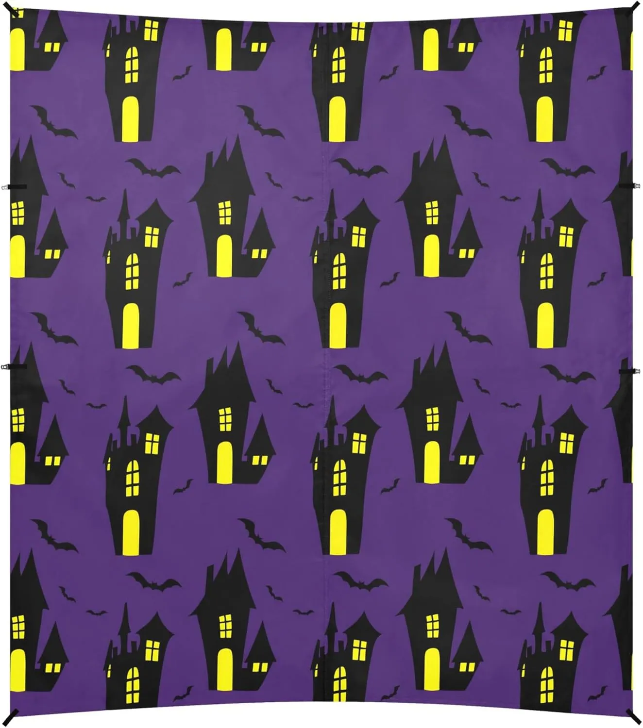 Burbuja Spooky Haunted Houses Beach Canopy Windproof Beach Tent Sun Shade with 4 Sandbags & Sand Shovel, Portable Sun Shelter for Family Camping Picnic