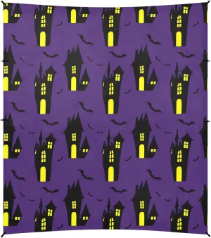 Burbuja Spooky Haunted Houses Beach Canopy Windproof Beach Tent Sun Shade with 4 Sandbags & Sand Shovel, Portable Sun Shelter for Family Camping Picnic