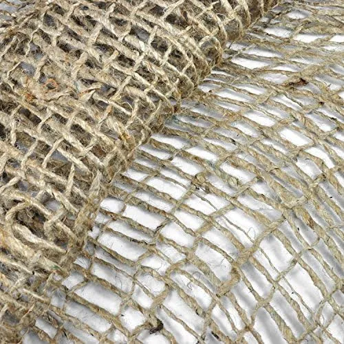 Burlap Natural Jute Netting – 48" Wide Biodegradable Mesh Fabric for Erosion Control, Mulch Retention, Landscaping, Fishing Net Decor, Pirate and Ocean Party Decorations, and DIY Crafts, 30 Ft