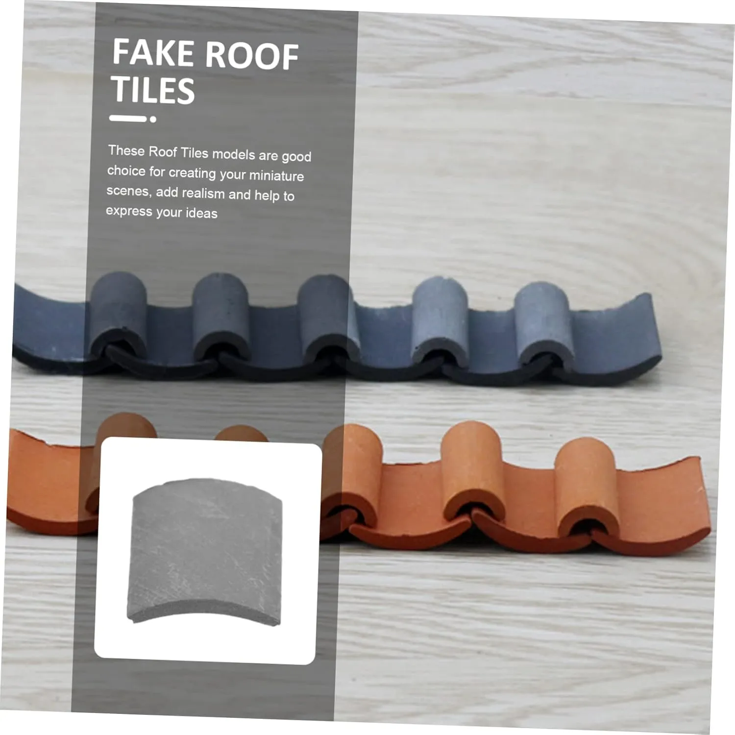 Cabilock 280 pcs mini Bricks Toys Decor Roof Tiles Props Fake Roof Tiles Models Simulation Roof Tiles Mini House Roof Tiles Micro Landscape Roof Tiles Model Material Sand Table Clay