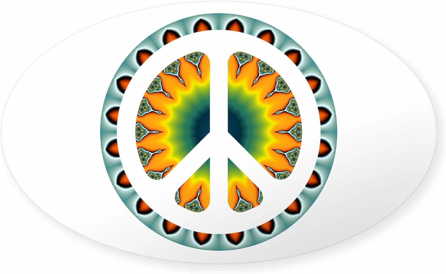 CafePress CND Psychedelic5 Oval Sticker (10 Pk) Oval Car Bumper Sticker(10-Pack)