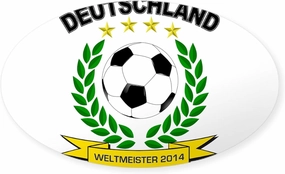 CafePress Deutschland Weltmeister 2014 Sticker Oval Car Bumper Sticker(10-Pack)