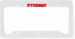 CafePress Stop Staring at My Package Fu License Plate Holder Aluminum License Plate Frame, License Tag Holder