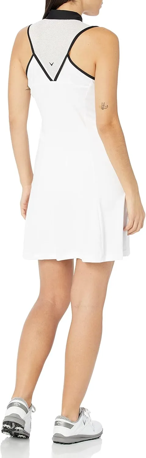 Callaway Women’s Sleeveless Flounce Golf Dress with Inner Short, Racer Back, Truesculpt Technology, Stretch Fabric