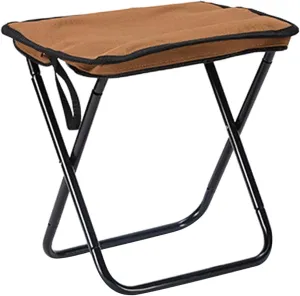 Camping Stool, Portable Folding Seat, Fishing Stool, Small Folding Chair for Traveling, Brown