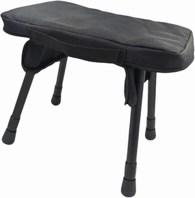 Camping Stool Small Folding Chair with Zipper Handbag Recliner Foot Rest Portable Folding Stool Fishing Chair for Patio Beach, Black