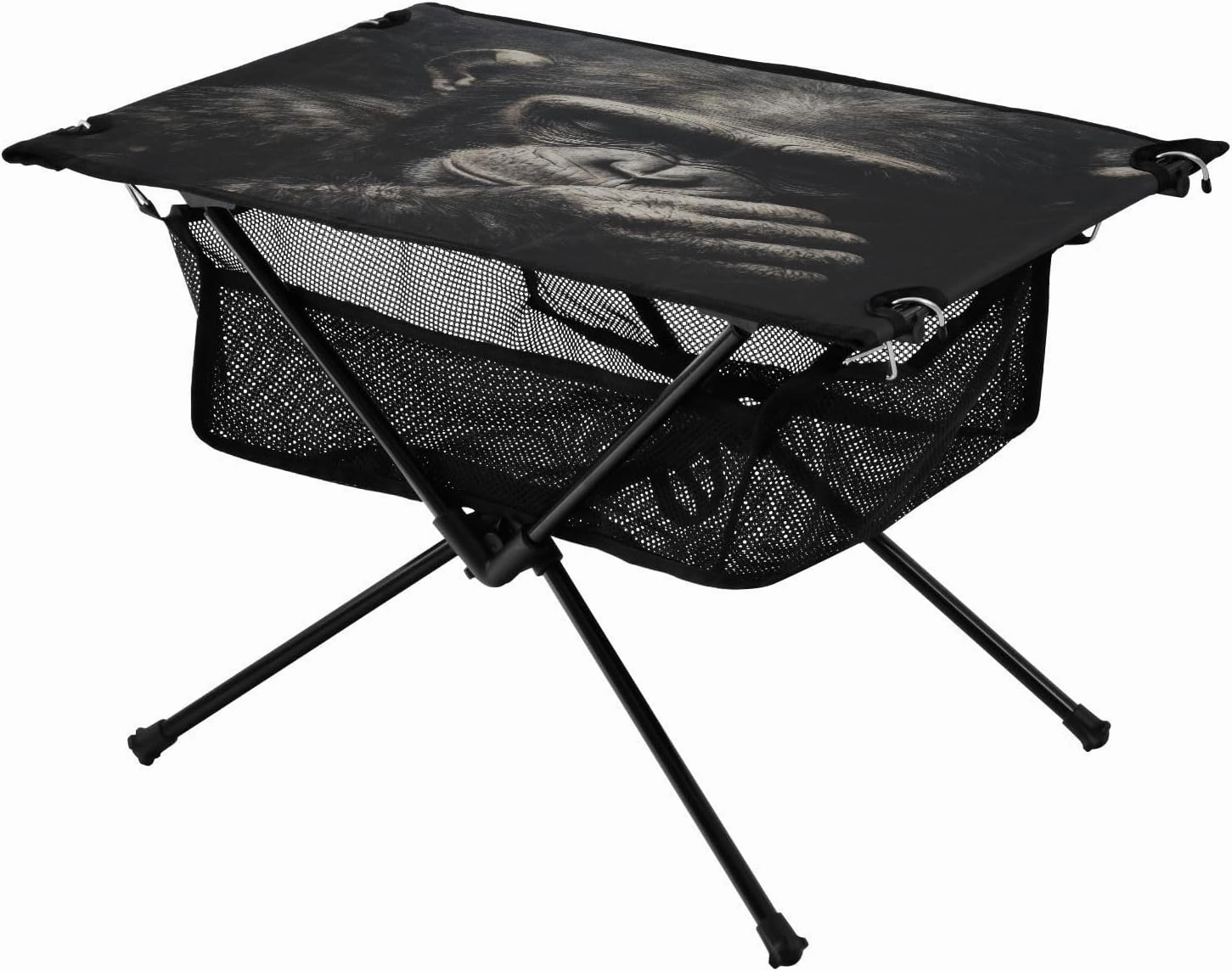 Camping Table Lightweight Portable Folding Table with Mesh Storage Net Orangutan Mini Ideal for Camping Hiking Beach Picnic Travel Backyard