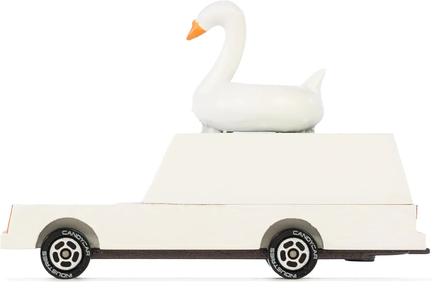 CANDYCAR® Wooden Diecast Collection - White Swan Wagon, Premium Handcrafted Beech Wood Toy Car