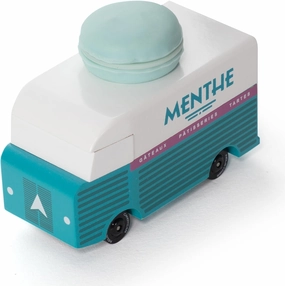 Candylab Toys CANDYCAR® Wooden Food Truck Collection - Menthe Macaron Van, Premium Handcrafted Beech Wood Toy Car