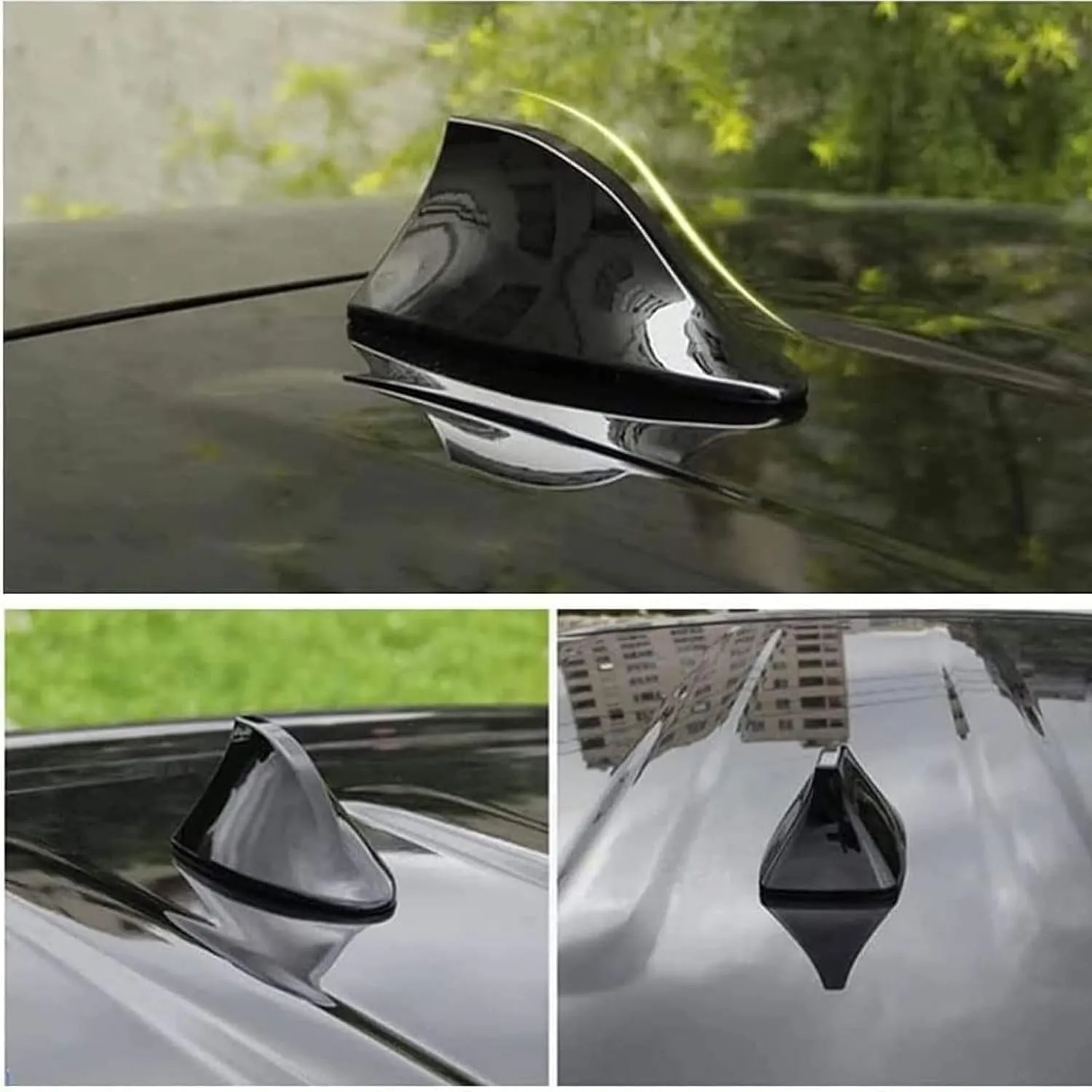 Car Shark Fin Antenna Cover for Buick Excelle 2013-2024,Vehicle Shark Fin Shape Cover with Adhesive Tape, Antenna Replacement Fits Most Cars,Gold