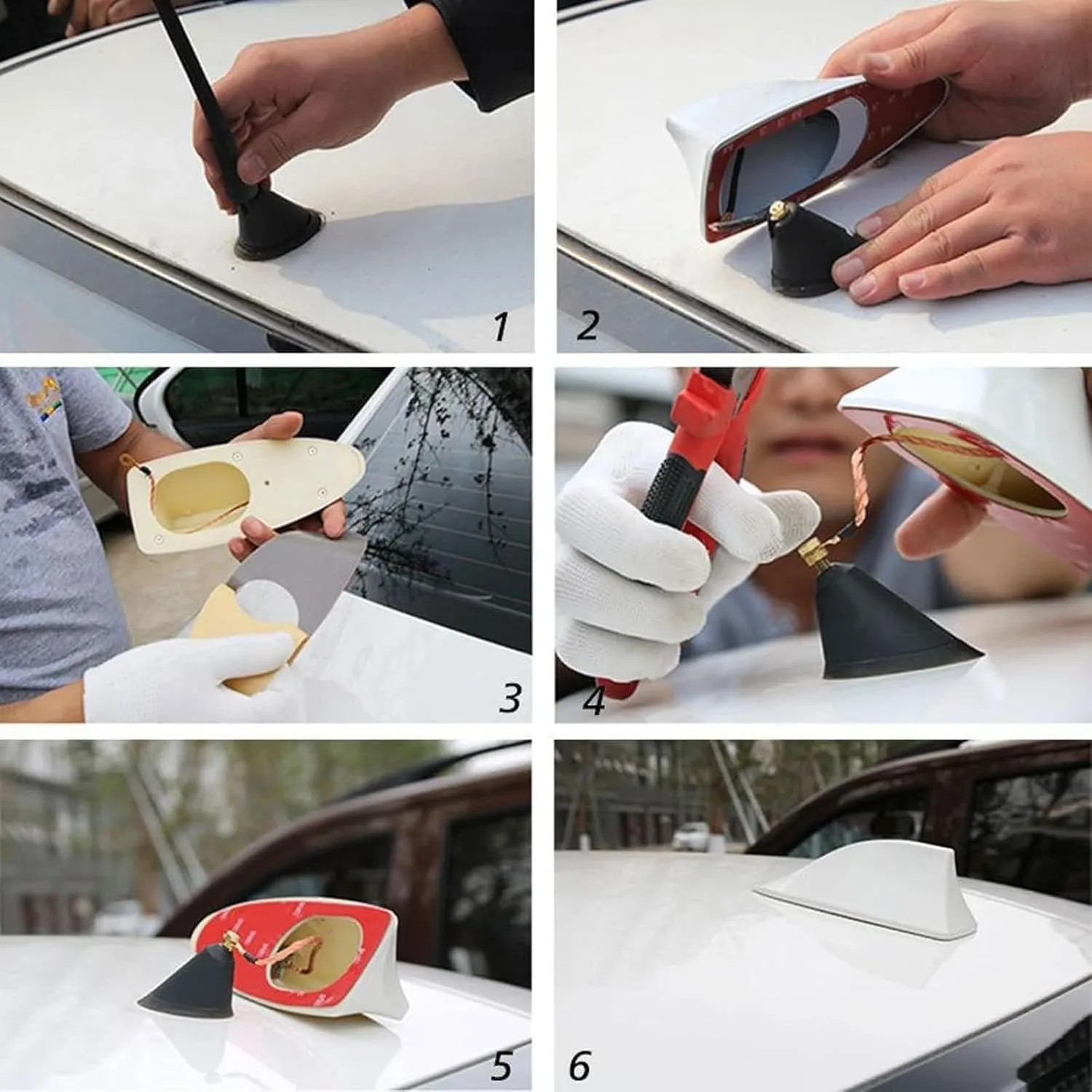 Car Shark Fin Antenna Cover for Buick Excelle 2013-2024,Vehicle Shark Fin Shape Cover with Adhesive Tape, Antenna Replacement Fits Most Cars,Gold