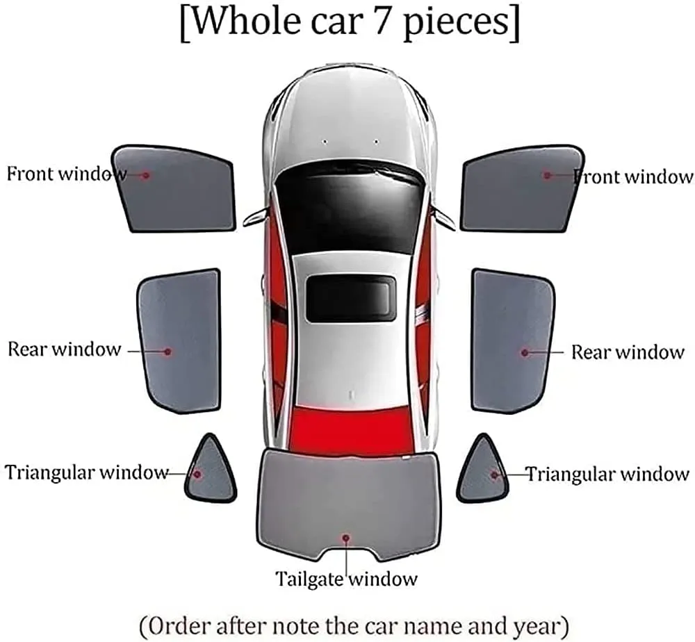 Car Window Sunshade for Suzuki Super vitra Half Shade Car Interior Curtain Stretchable Breathable Sunshade Screens Durable Car Accessories,7pcs