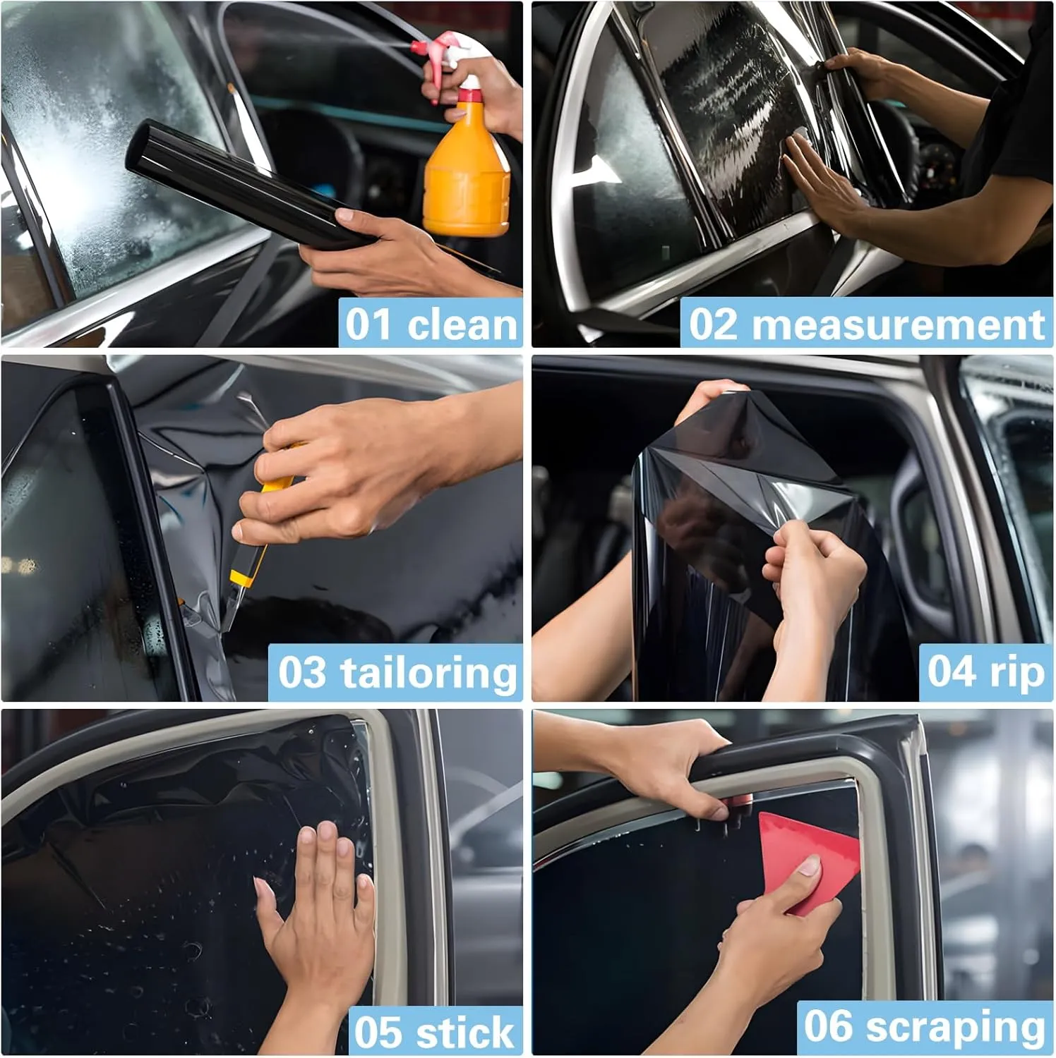 Car Window Tint Window Privacy Film, Car Shade Front Windshield, Heat & UV Block and Scratch Resistant, Blackout Window Film Auto Car Windshield Sun Shade Roll