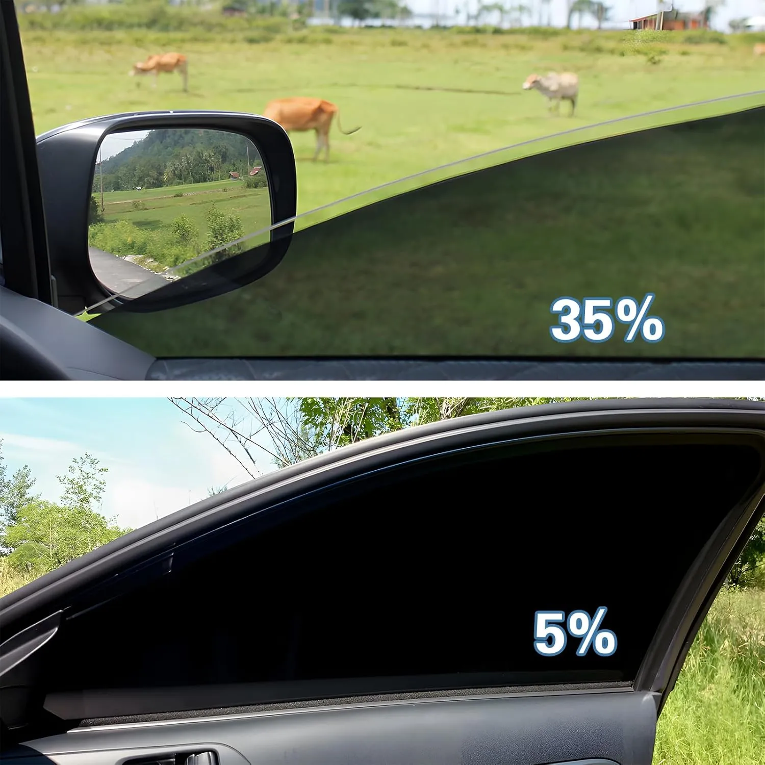Car Window Tint Window Privacy Film, Car Shade Front Windshield, Heat & UV Block and Scratch Resistant, Blackout Window Film Auto Car Windshield Sun Shade Roll