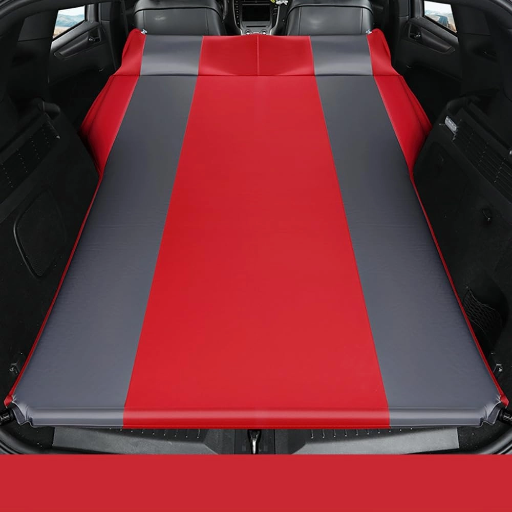 Car Automatic Inflatable Bed for Hyundai New Santafe 7seats 2006 2007 2008 2009 2010, Portable Movable Thickened Trunk Sleeping Bed Outdoor Camping Hiking Air Mattress,Red