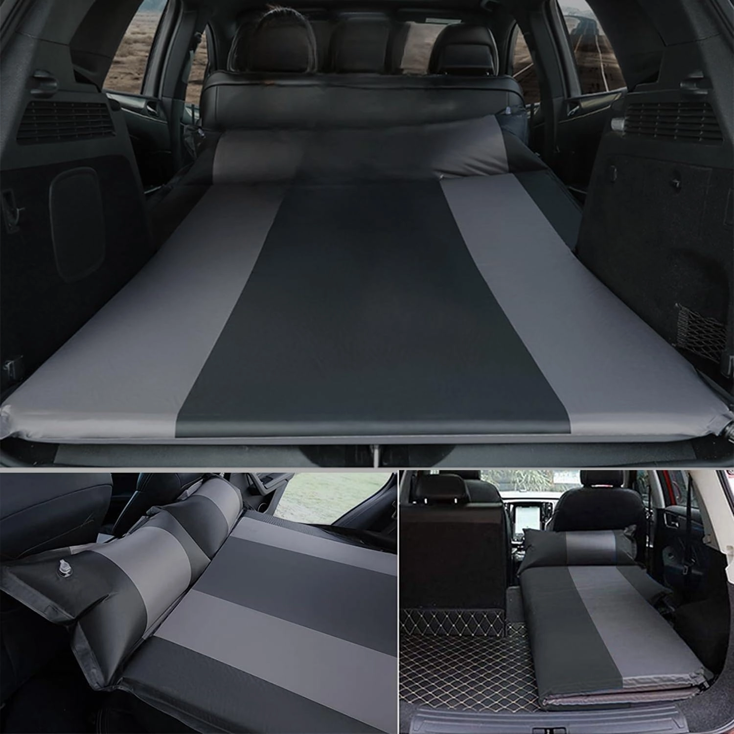 Car Automatic Inflatable Bed for Hyundai New Santafe 7seats 2006 2007 2008 2009 2010, Portable Movable Thickened Trunk Sleeping Bed Outdoor Camping Hiking Air Mattress,Red
