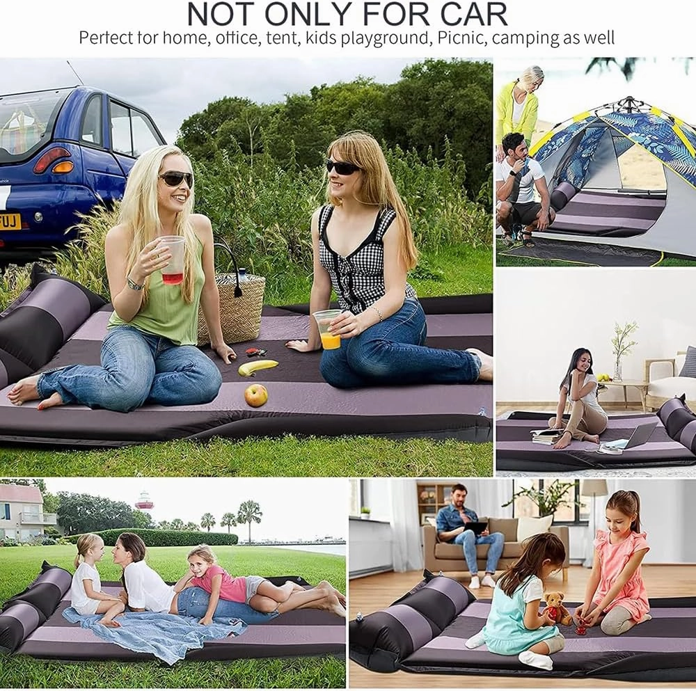 Car Automatic Inflatable Bed for Hyundai New Santafe 7seats 2006 2007 2008 2009 2010, Portable Movable Thickened Trunk Sleeping Bed Outdoor Camping Hiking Air Mattress,Red