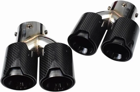 Car Carbon Fiber Outlet Exhaust Tip For BMW 2021 2022 2023 G23 M440i G20 G21 M340i G42 M240i, Black
