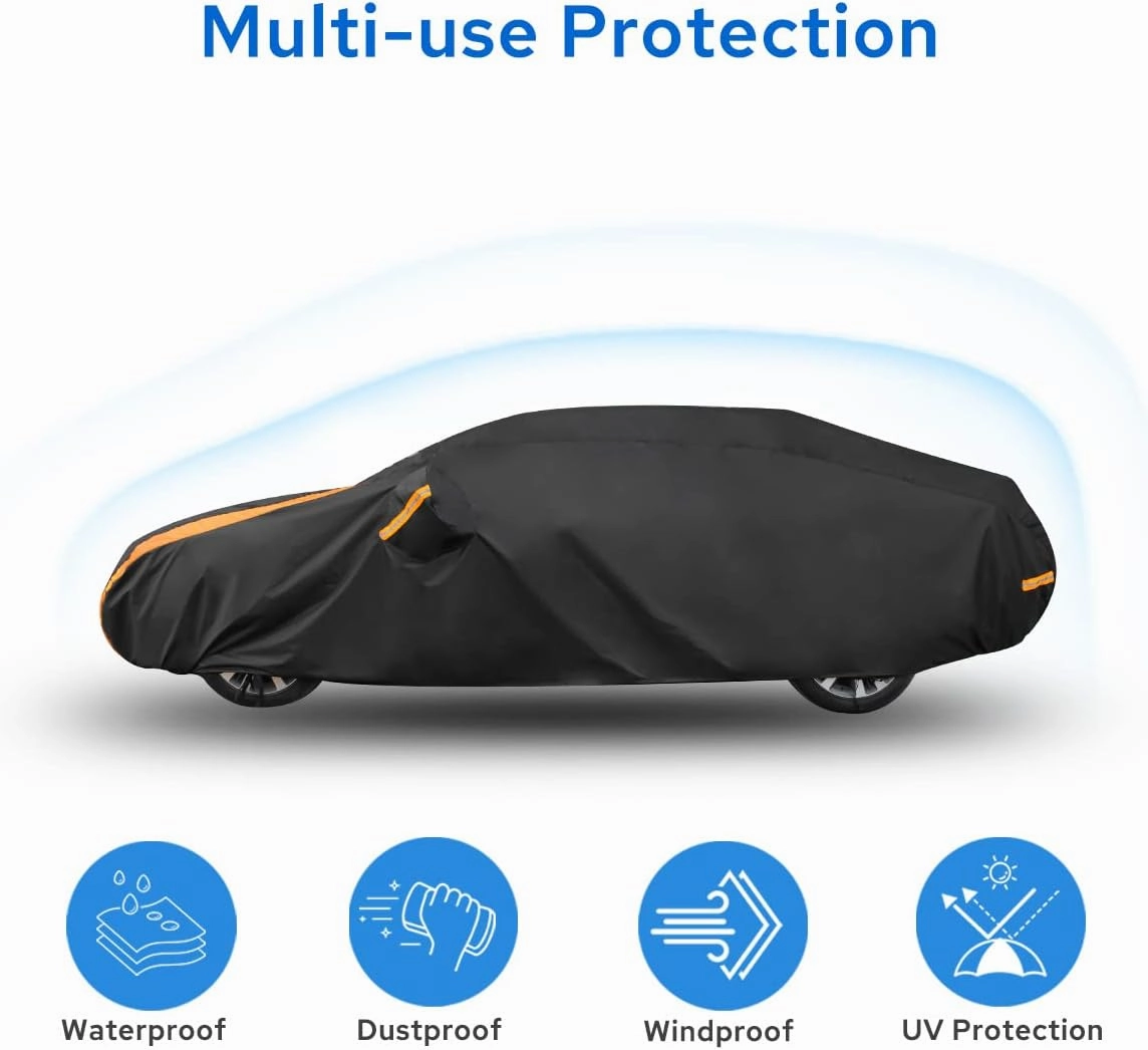 Car Cover Waterproof All Weather for Automobiles, Outdoor Heavy Duty Full Exterior Covers for Sedans(178"-185")