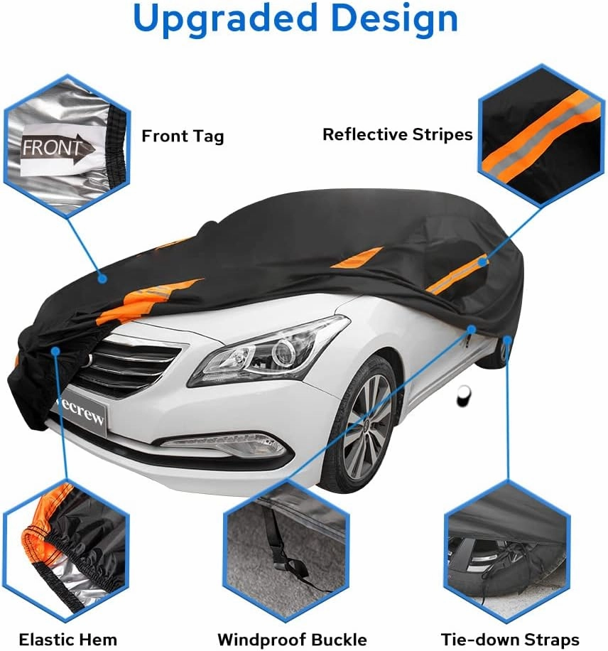 Car Cover Waterproof All Weather for Automobiles, Outdoor Heavy Duty Full Exterior Covers for Sedans(178"-185")