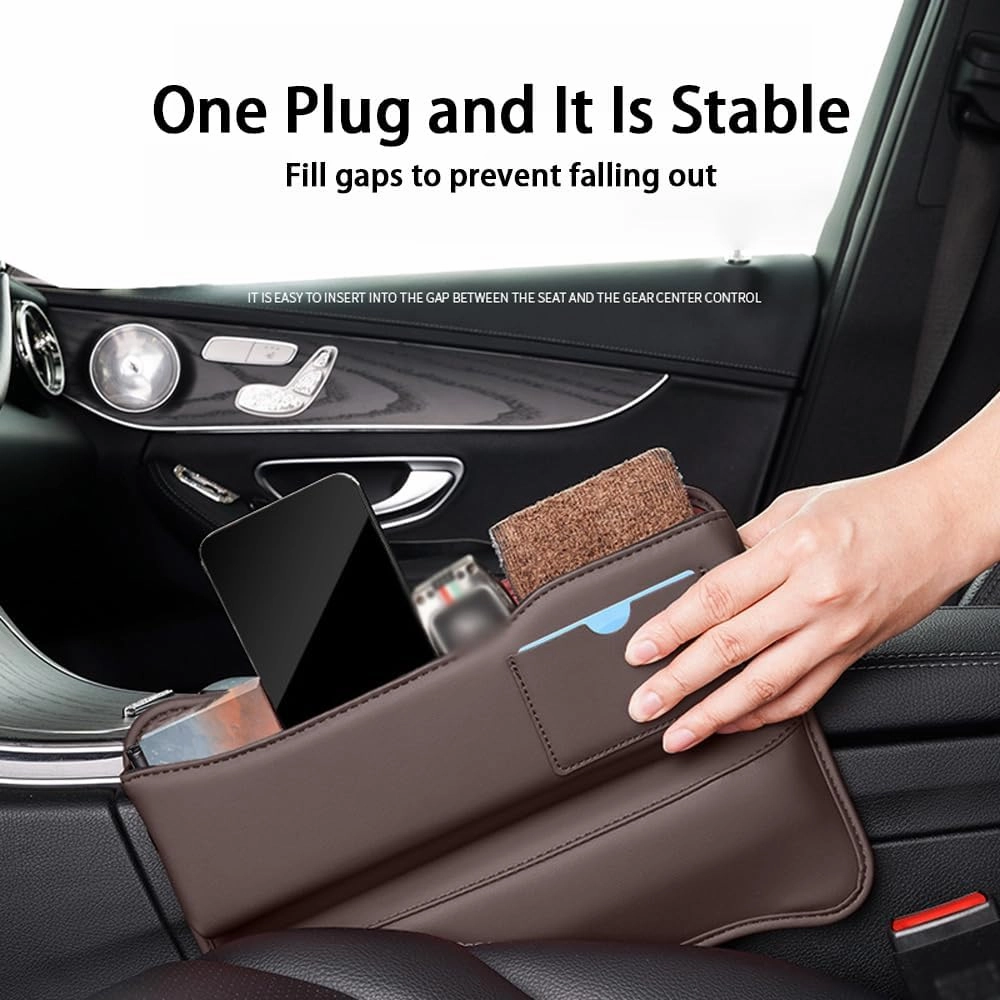 Car Seat Gap Storage Box for Audi Q5 8R 2008 2009 2010 2011 2012 2013 2014 2015 2016 2017, Car Storage Box Seat Gap Storage Box Car Clamp Storage Bag Neat Car Supplies