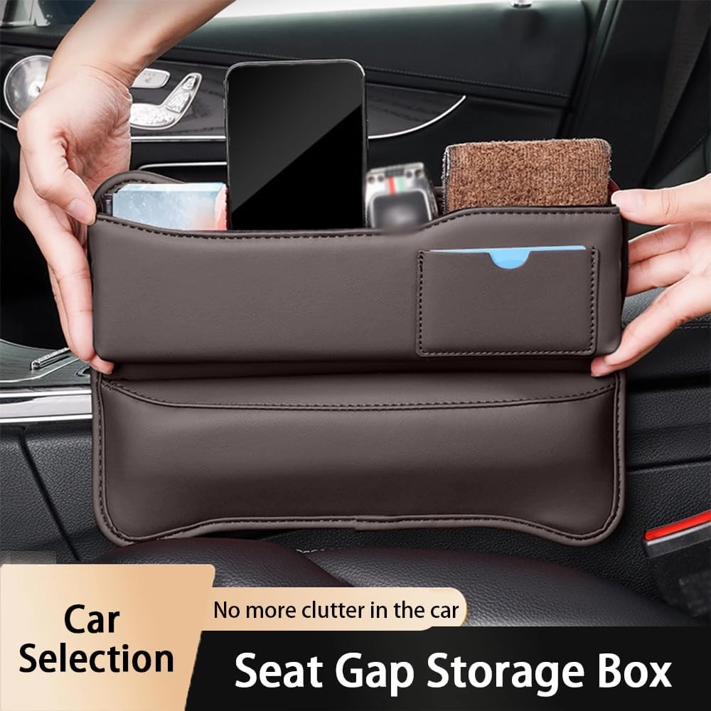 Car Seat Gap Storage Box for Audi Q5 8R 2008 2009 2010 2011 2012 2013 2014 2015 2016 2017, Car Storage Box Seat Gap Storage Box Car Clamp Storage Bag Neat Car Supplies