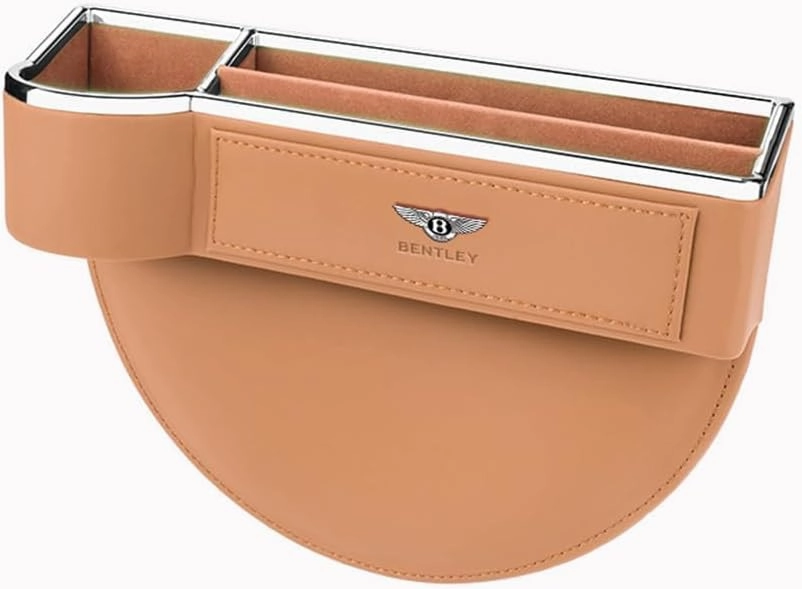 Car Seat Storage Box for Bentley Continental Flying Spur Bentayga Series Car Seat Gap Organizer Seat Side Bag Reserved Charging Cable Hole Car Accessories,Orange