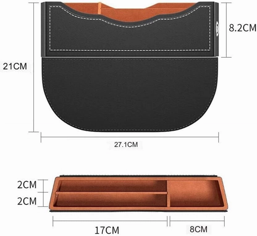 Car Seat Storage Box for Citroen C5/Citroen C6/Citroen C8/AMI X Series Car Seat Gap Organizer Seat Side Bag Reserved Charging Cable Hole Car Accessories, Two Pieces-C