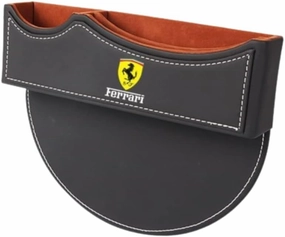 Car Seat Storage Box for Ferrari 812/612/575/360 Series Car Seat Gap Organizer Seat Side Bag Reserved Charging Cable Hole Car Accessories,One Piece-Black