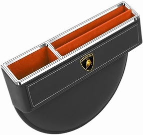 Car Seat Storage Box for Lamborghini Gallardo Aventador Huracan Urus Reventon Series Car Seat Gap Organizer Seat Side Bag Reserved Charging Cable Hole Car Accessories,Black