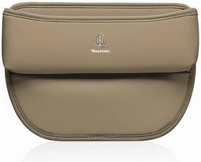 Car Seat Storage Box for Maserati Ghibli GranTurismo Levante Quattroporte MC20 Series Car Seat Gap Organizer Seat Side Bag Reserved Charging Cable Hole Car Accessories,Light Brown
