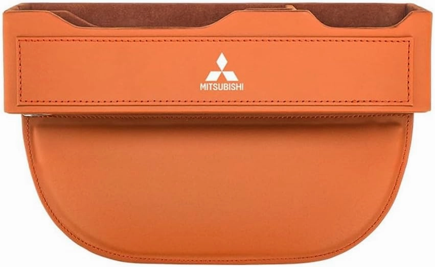 Car Seat Storage Box for Mitsubishi Outlander Pajero ASX Series Car Seat Gap Organizer Seat Side Bag Reserved Charging Cable Hole Car Accessories,Orange-B