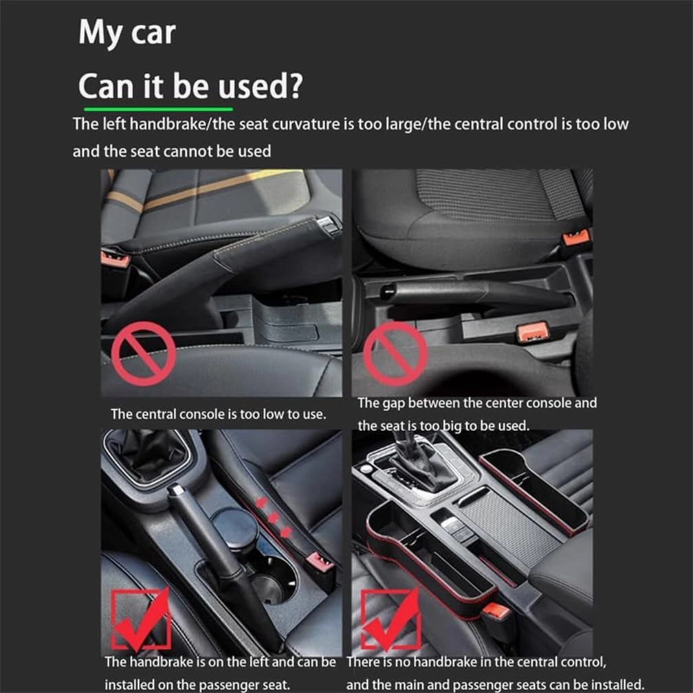 Car Seat Storage Box for Mitsubishi Outlander Pajero ASX Series Car Seat Gap Organizer Seat Side Bag Reserved Charging Cable Hole Car Accessories,Orange-B