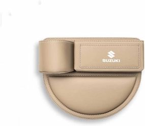Car Seat Storage Box for Suzuki Grand Vitara Sx4 Swift Alto Jimny Series Car Seat Gap Organizer Seat Side Bag Reserved Charging Cable Hole Car Accessories,Beige