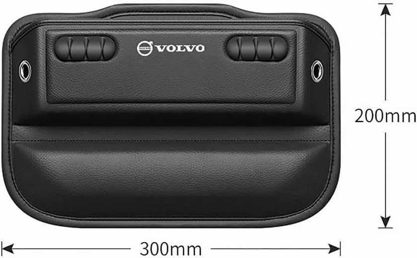 Car Seat Storage Box for Volvo XC60/S90/S60 Series Car Seat Gap Organizer Seat Side Bag Reserved Charging Cable Hole Car Accessories,Black