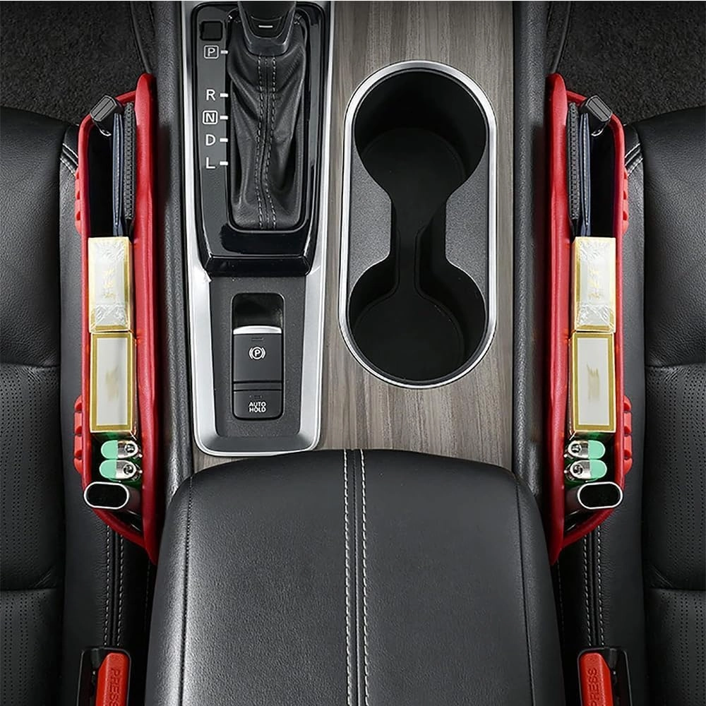 Car Seat Storage Box for Volvo XC60/S90/S60 Series Car Seat Gap Organizer Seat Side Bag Reserved Charging Cable Hole Car Accessories,Black