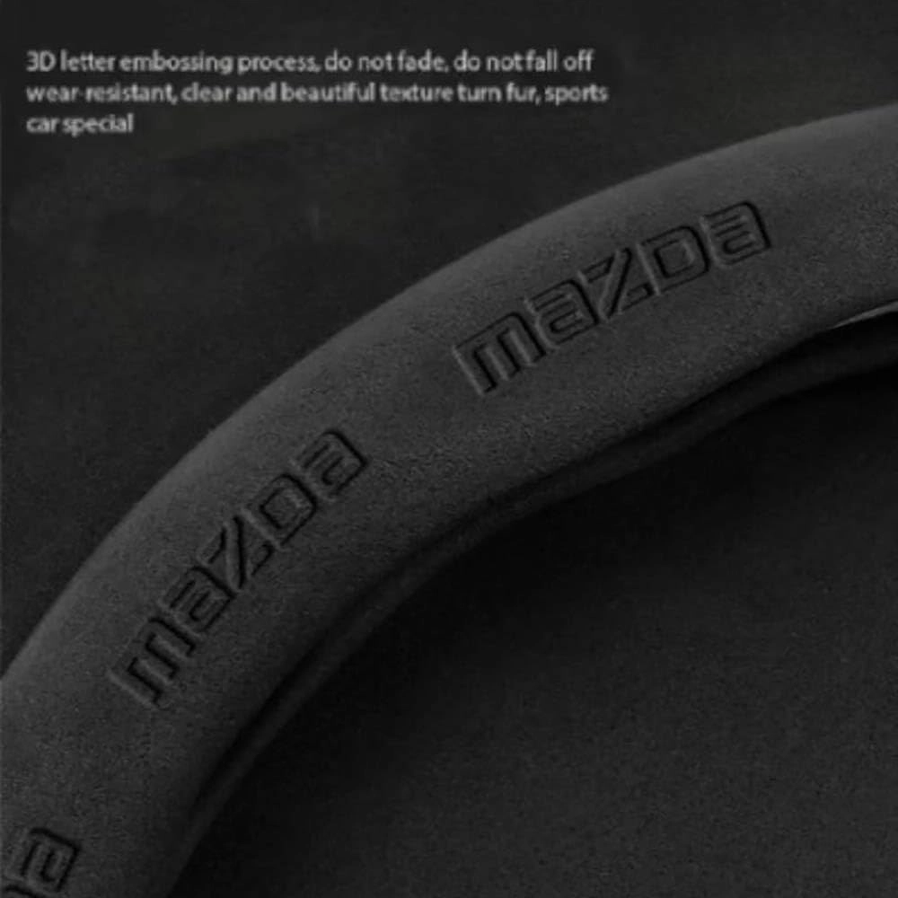 Car Steering Wheel Covers for Mazda Biante 2008-2018,Anti Slip Breathable Protective Cover Durable Protector Set Interior Decoration Accessories,Black