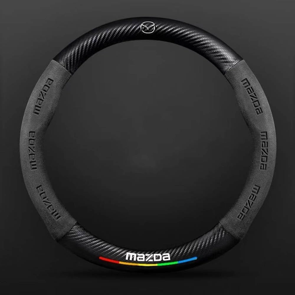 Car Steering Wheel Covers for Mazda Biante 2008-2018,Anti Slip Breathable Protective Cover Durable Protector Set Interior Decoration Accessories,Black