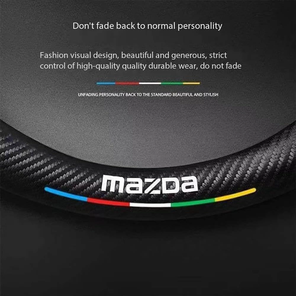 Car Steering Wheel Covers for Mazda Biante 2008-2018,Anti Slip Breathable Protective Cover Durable Protector Set Interior Decoration Accessories,Black