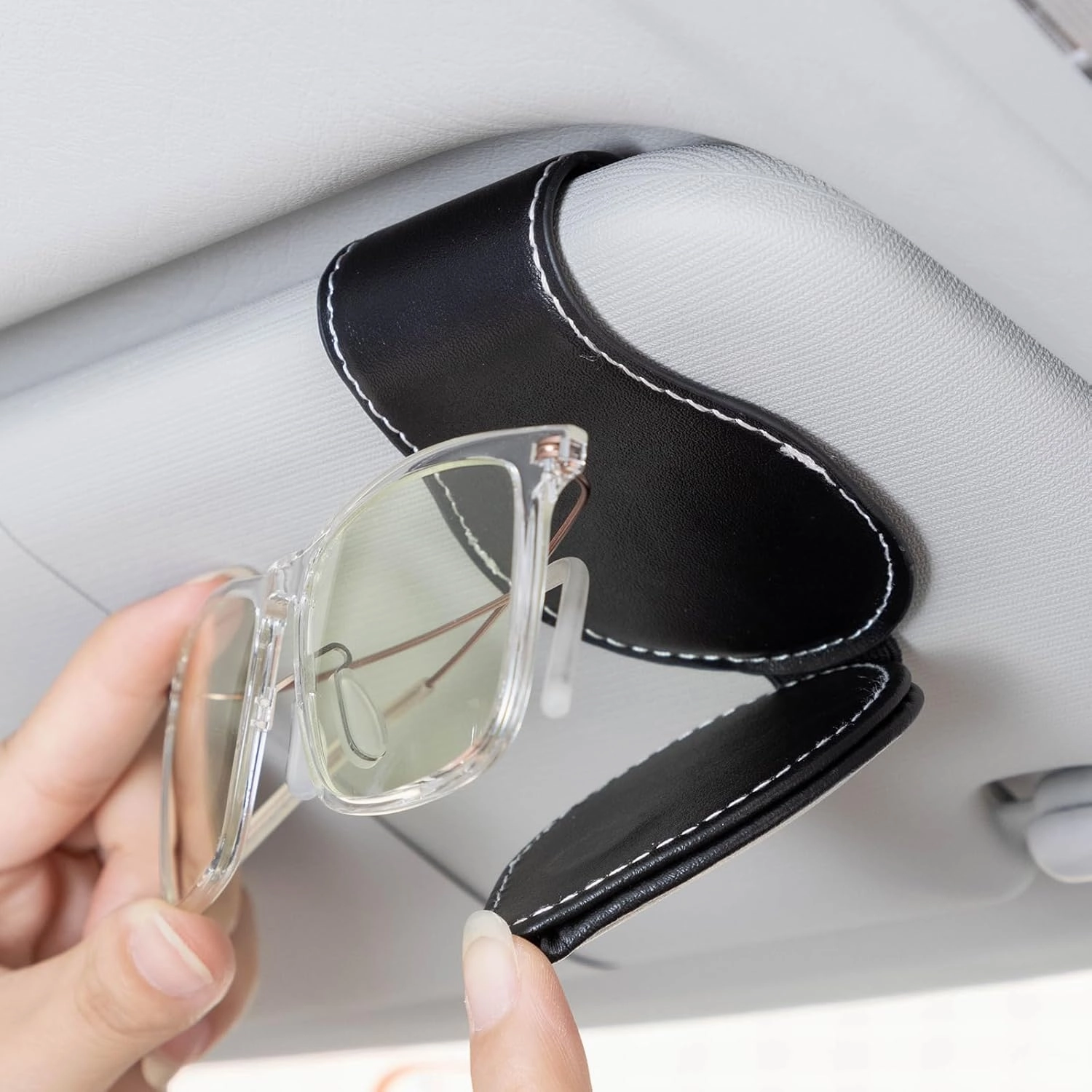 Car Sunglass Holder, Eyeglass Holder for Lexus GS NX RX GX RC ES UX LX LS, Sunglass Hanger Mount for Car Sun Visor, Interior Accessories, Black