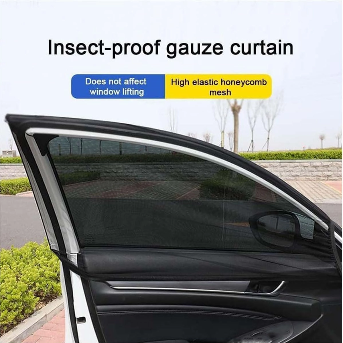 Car Window Shades for Buick Excelle 2013-2024, Mesh Car Window Sun Blocker Durable Breathable Front Rear Side Sun Shield Accessories,B/Rear-Window