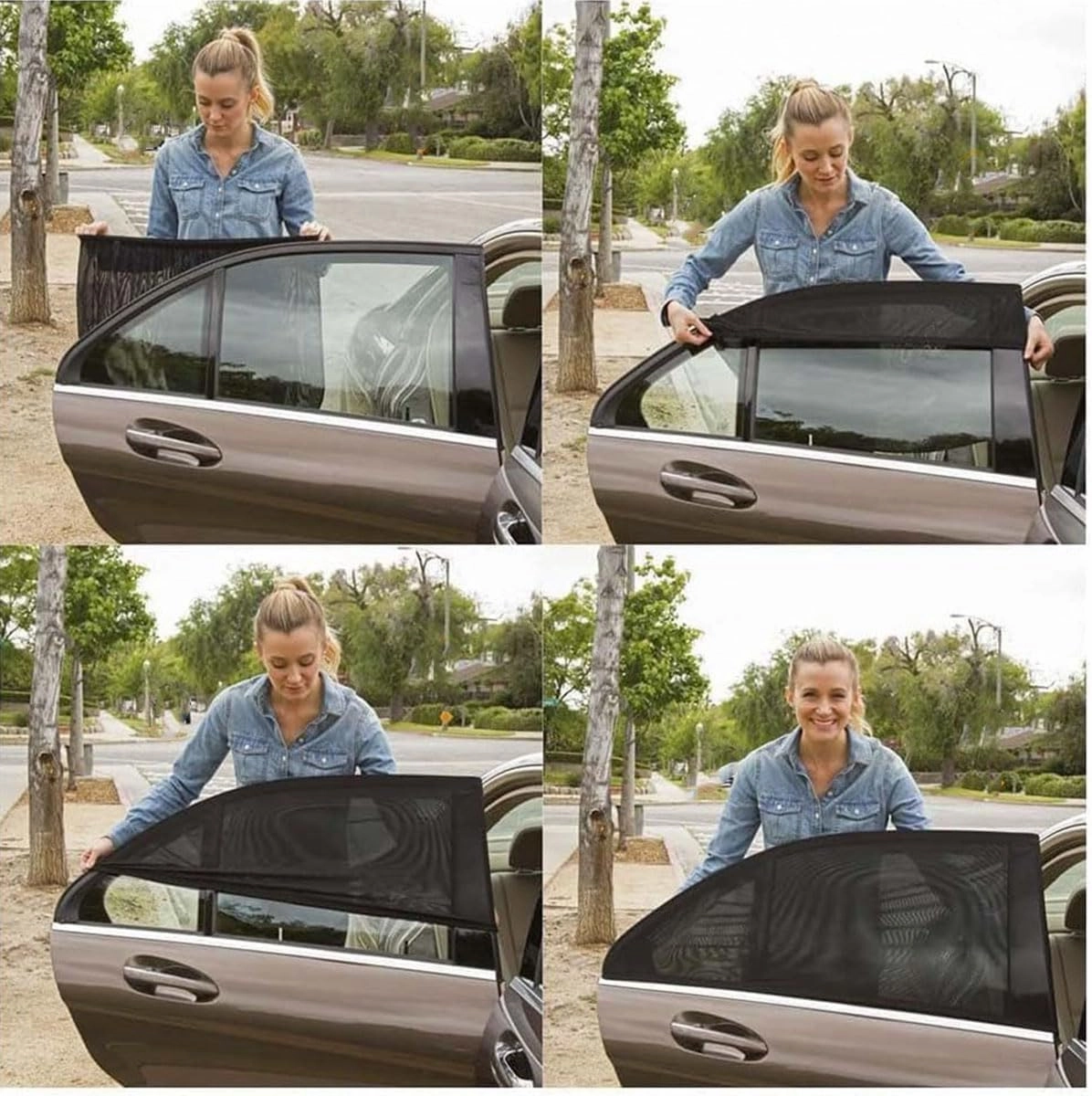 Car Window Shades for Buick Excelle 2013-2024, Mesh Car Window Sun Blocker Durable Breathable Front Rear Side Sun Shield Accessories,B/Rear-Window