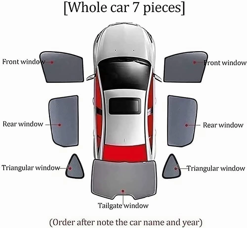 Car Window Sunshade for Suzuki Vitra 2014 2015 2016 2017 2018 2019 Half Shade Car Interior Curtain Stretchable Breathable Sunshade Screens Durable Car Accessories,6pcs